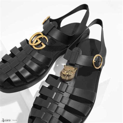 yg gucci rubber sandals|Gucci snakeskin sandals.